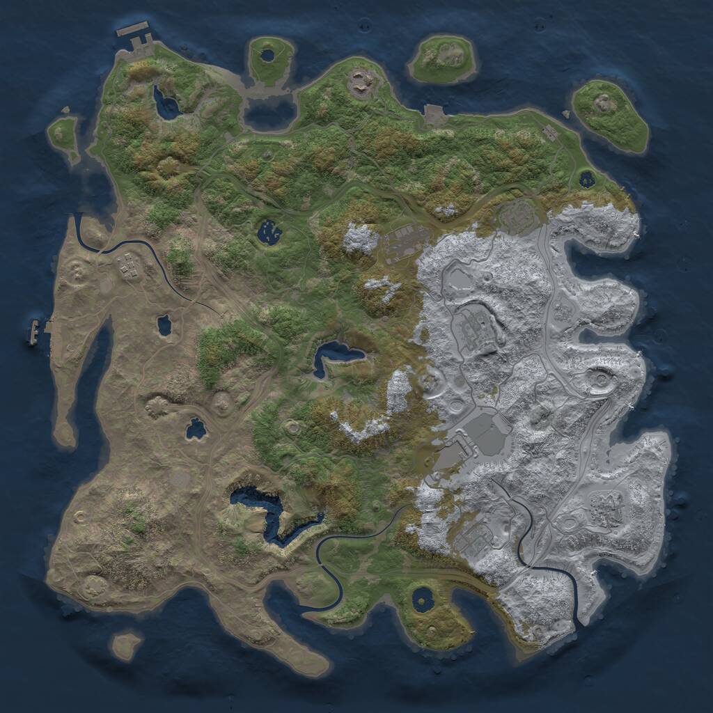 Rust Map: Procedural Map, Size: 4500, Seed: 31259204, 15 Monuments