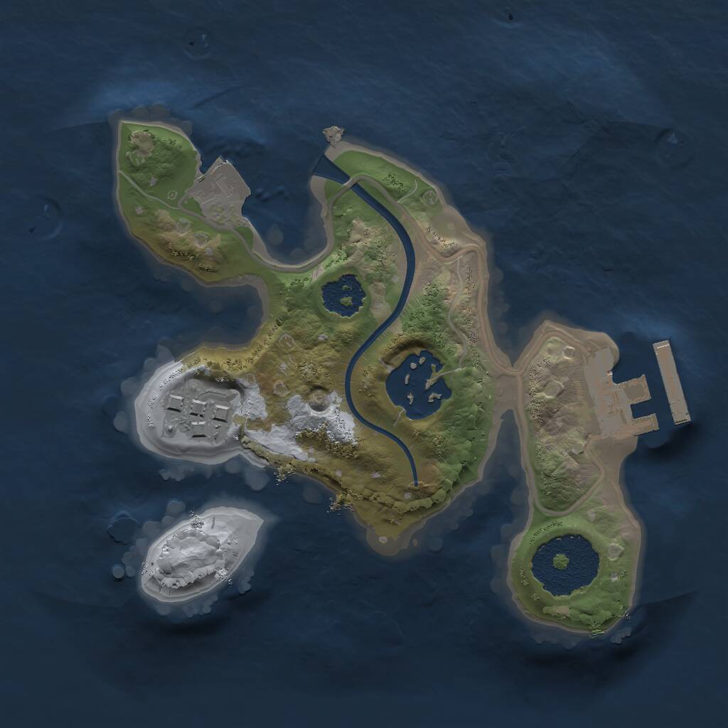 Rust Map: Procedural Map, Size: 1750, Seed: 660094367, 4 Monuments
