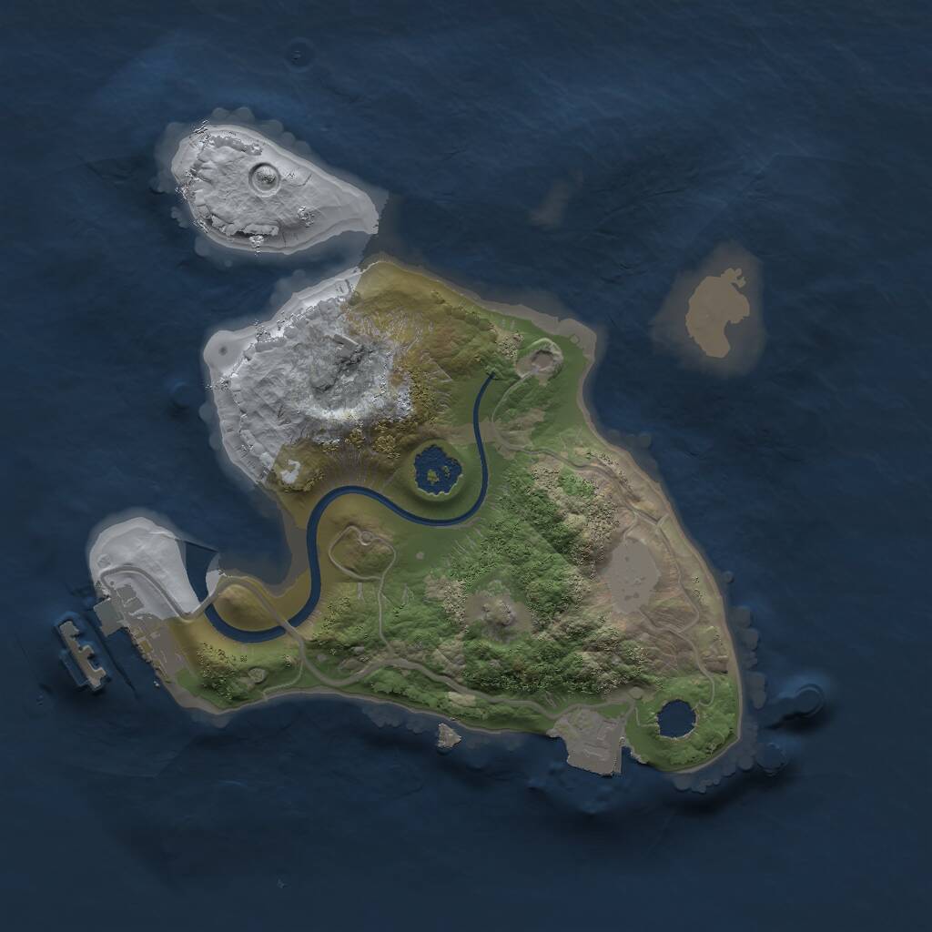 Rust Map: Procedural Map, Size: 2000, Seed: 54677, 2 Monuments