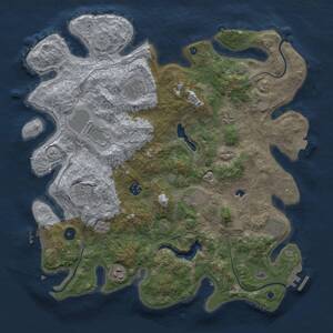 Thumbnail Rust Map: Procedural Map, Size: 4069, Seed: 612351, 15 Monuments