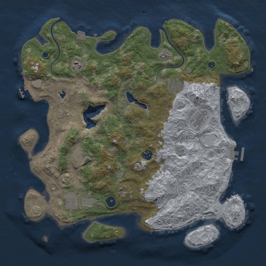 Rust Map: Procedural Map, Size: 4000, Seed: 8890053, 14 Monuments