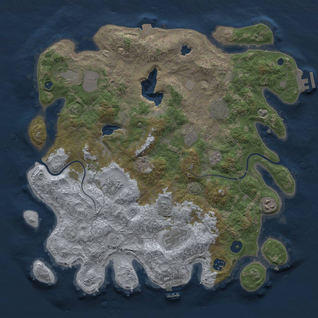 Rust Map: Procedural Map, Size: 4000, Seed: 27614, 14 Monuments