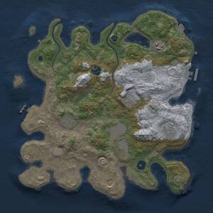 Thumbnail Rust Map: Procedural Map, Size: 3500, Seed: 1767727291, 12 Monuments