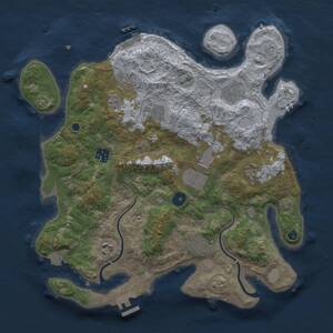 Thumbnail Rust Map: Procedural Map, Size: 3600, Seed: 11510, 14 Monuments