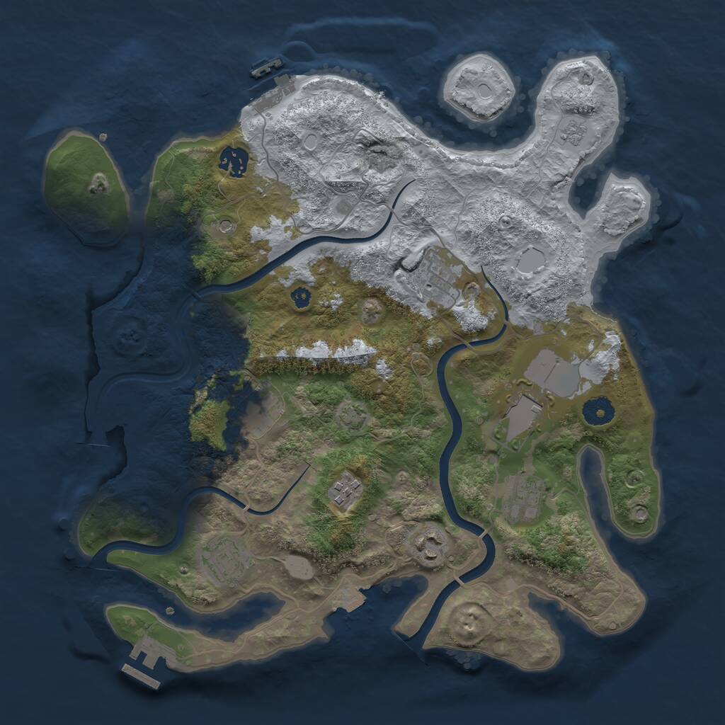 Rust Map: Procedural Map, Size: 3600, Seed: 11510, 14 Monuments
