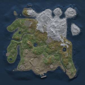 Thumbnail Rust Map: Procedural Map, Size: 3250, Seed: 1961706217, 12 Monuments