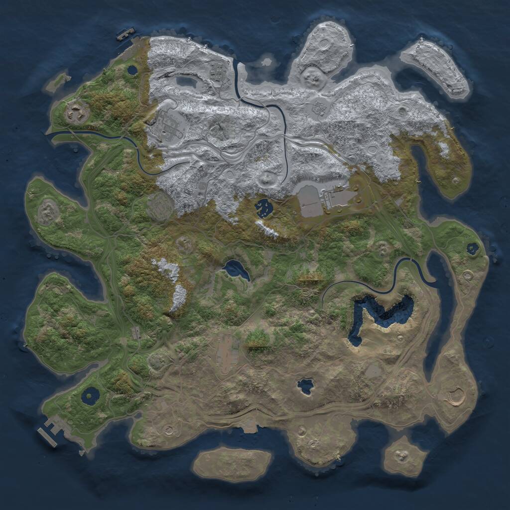 Rust Map: Procedural Map, Size: 4250, Seed: 364146785, 14 Monuments