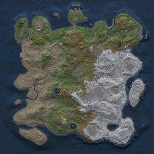 Thumbnail Rust Map: Procedural Map, Size: 3750, Seed: 25738, 16 Monuments