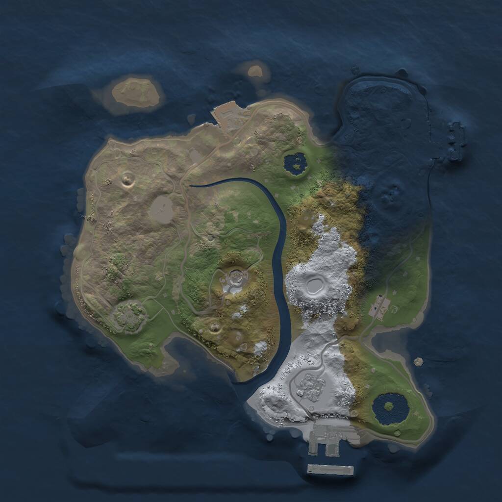 Rust Map: Procedural Map, Size: 2200, Seed: 434389, 6 Monuments