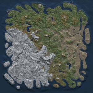 Thumbnail Rust Map: Procedural Map, Size: 6000, Seed: 610604, 17 Monuments