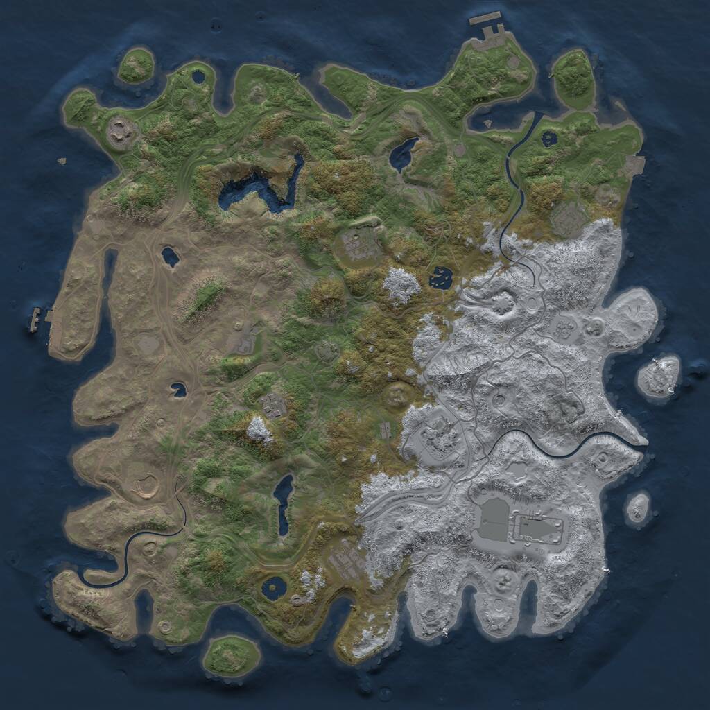 Rust Map: Procedural Map, Size: 4500, Seed: 13792, 16 Monuments
