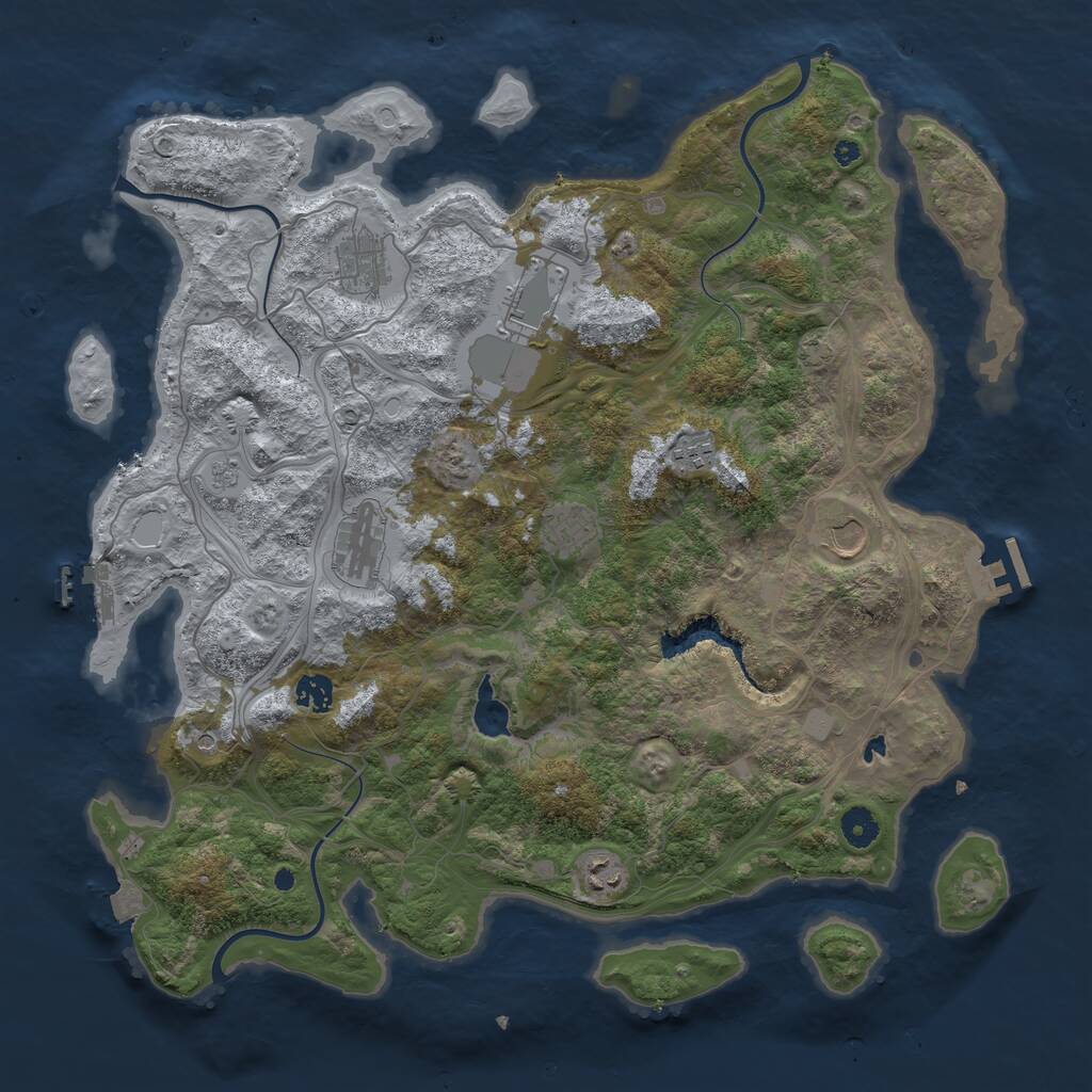 Rust Map: Procedural Map, Size: 4250, Seed: 784528, 14 Monuments