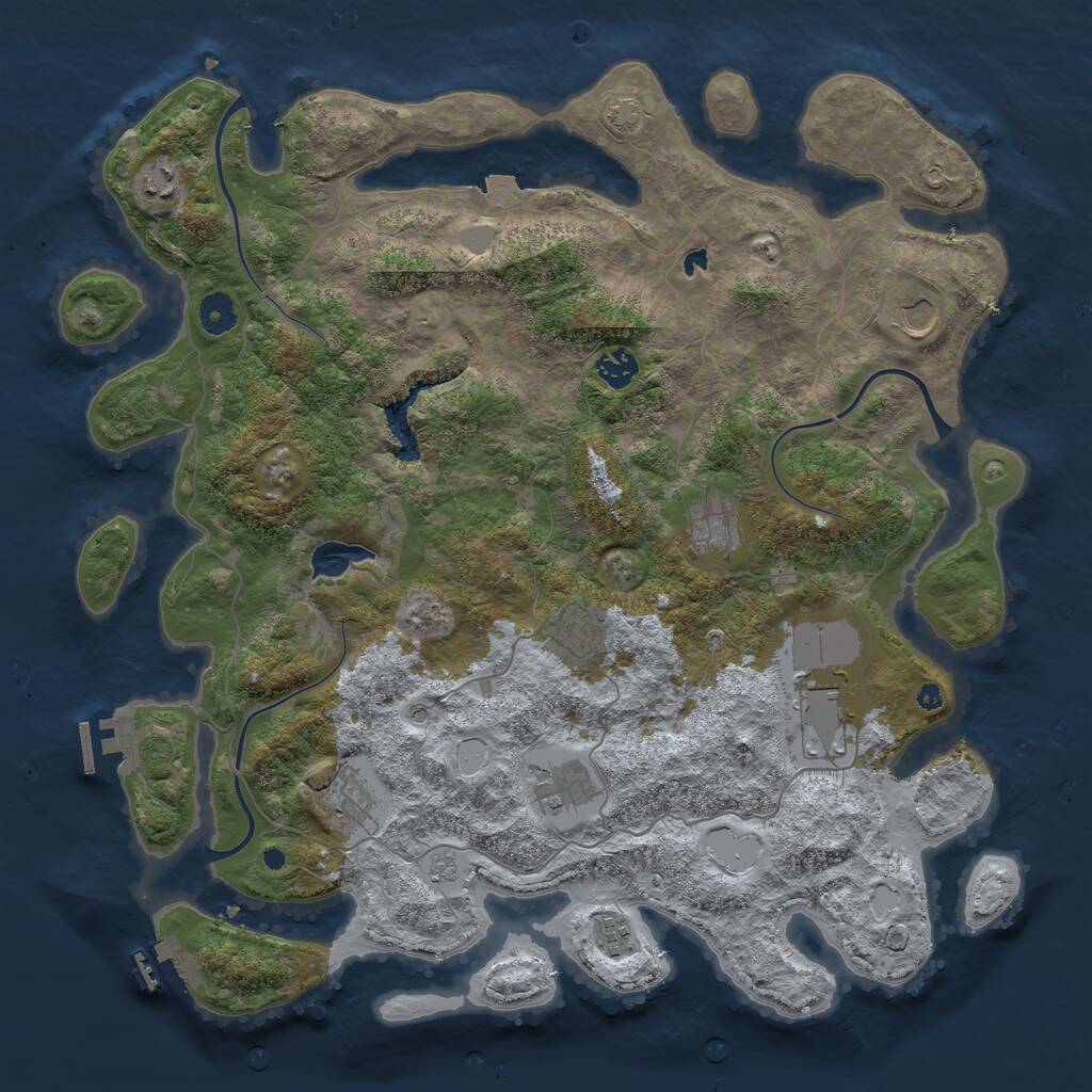 Rust Map: Procedural Map, Size: 4200, Seed: 1841940621, 15 Monuments