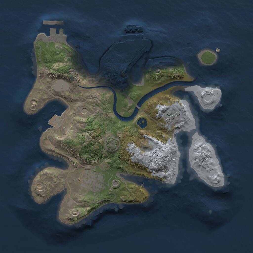 Rust Map: Procedural Map, Size: 2500, Seed: 1998949102, 7 Monuments