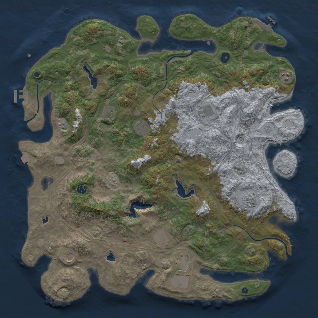 Rust Map: Procedural Map, Size: 4850, Seed: 709608888, 16 Monuments