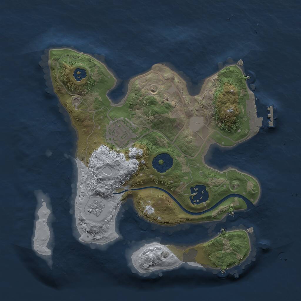 Rust Map: Procedural Map, Size: 2300, Seed: 578328007, 5 Monuments