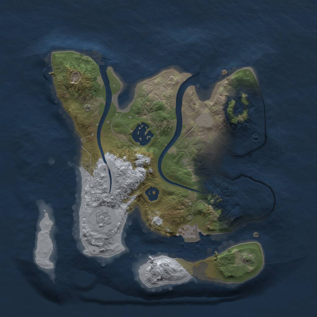 Rust Map: Procedural Map, Size: 2300, Seed: 578328007, 3 Monuments