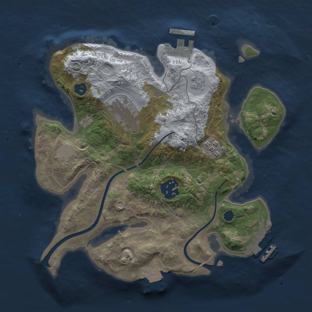 Rust Map: Procedural Map, Size: 2500, Seed: 1772944641, 7 Monuments