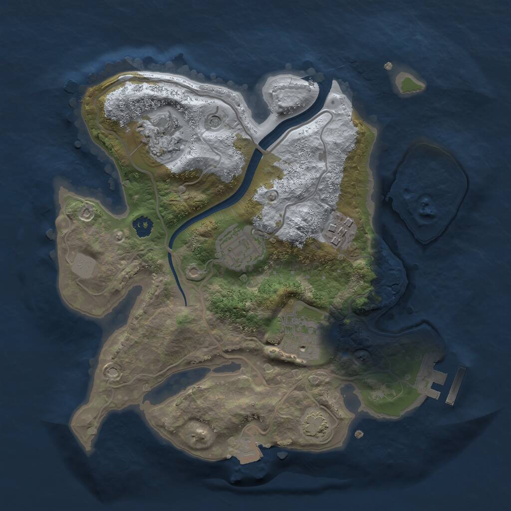 Rust Map: Procedural Map, Size: 2500, Seed: 1772944641, 8 Monuments