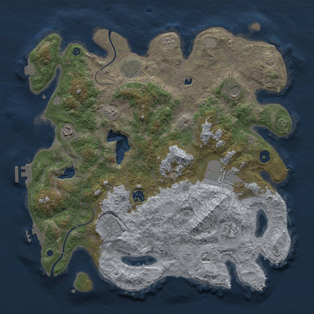 Rust Map: Procedural Map, Size: 4000, Seed: 1616806342, 14 Monuments