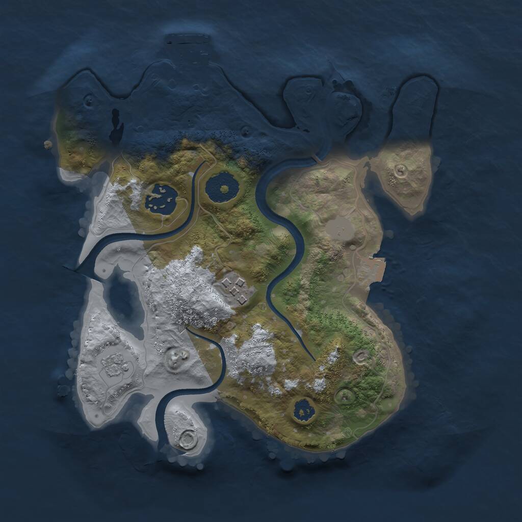 Rust Map: Procedural Map, Size: 2500, Seed: 1004, 5 Monuments
