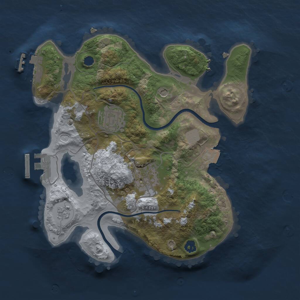 Rust Map: Procedural Map, Size: 2500, Seed: 1004, 7 Monuments