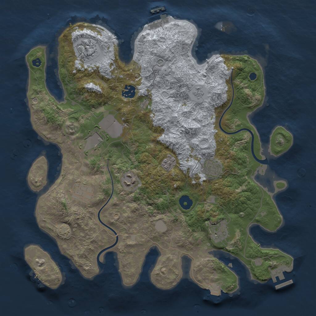 Rust Map: Procedural Map, Size: 3500, Seed: 482009, 14 Monuments