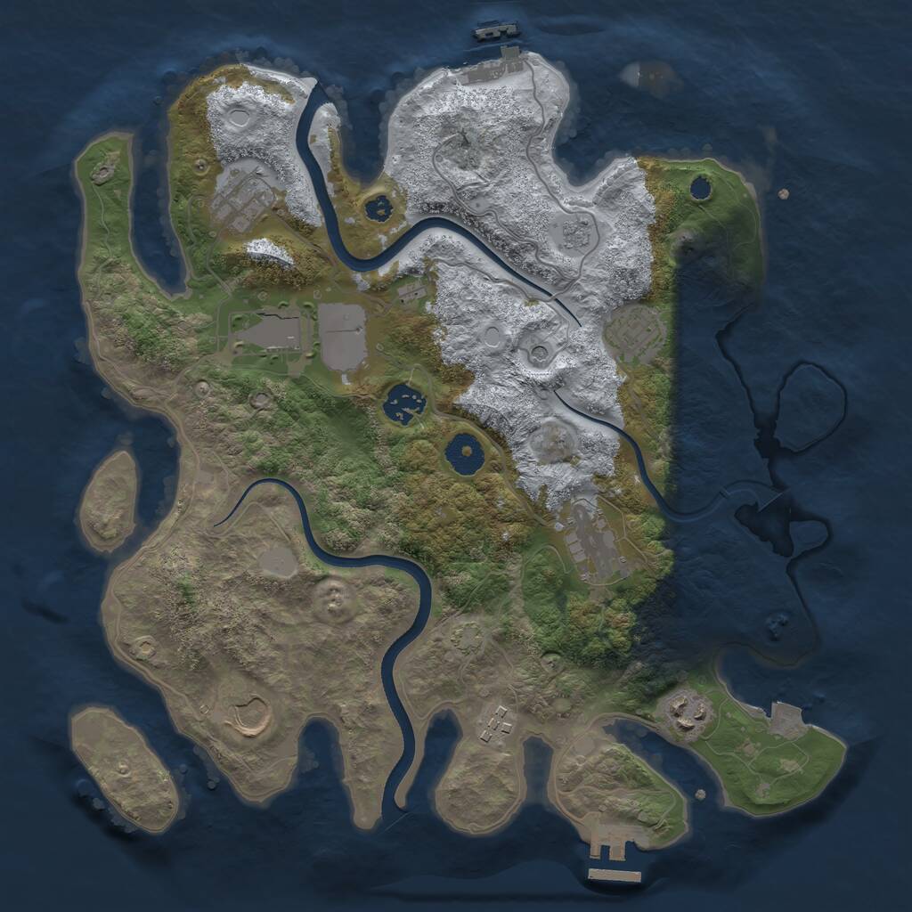 Rust Map: Procedural Map, Size: 3500, Seed: 482009, 16 Monuments
