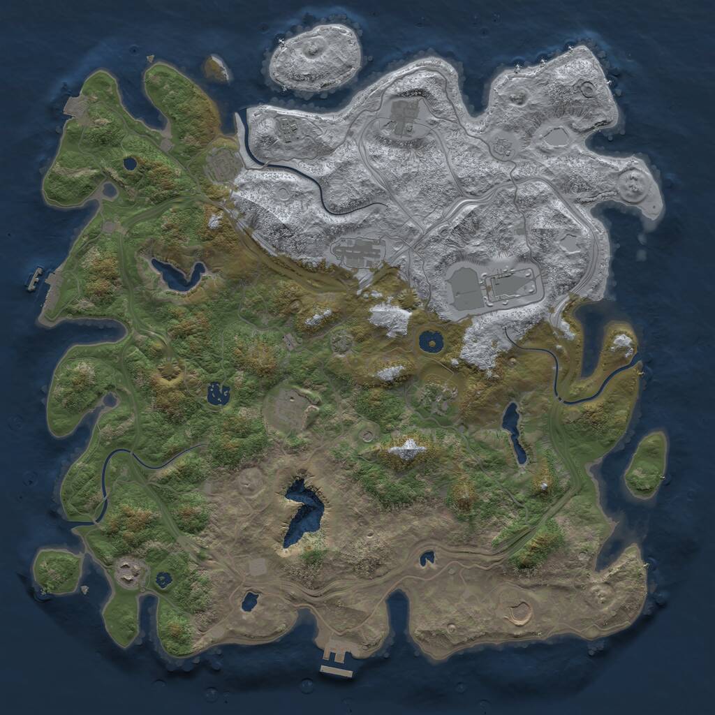 Rust Map: Procedural Map, Size: 4500, Seed: 212450, 18 Monuments