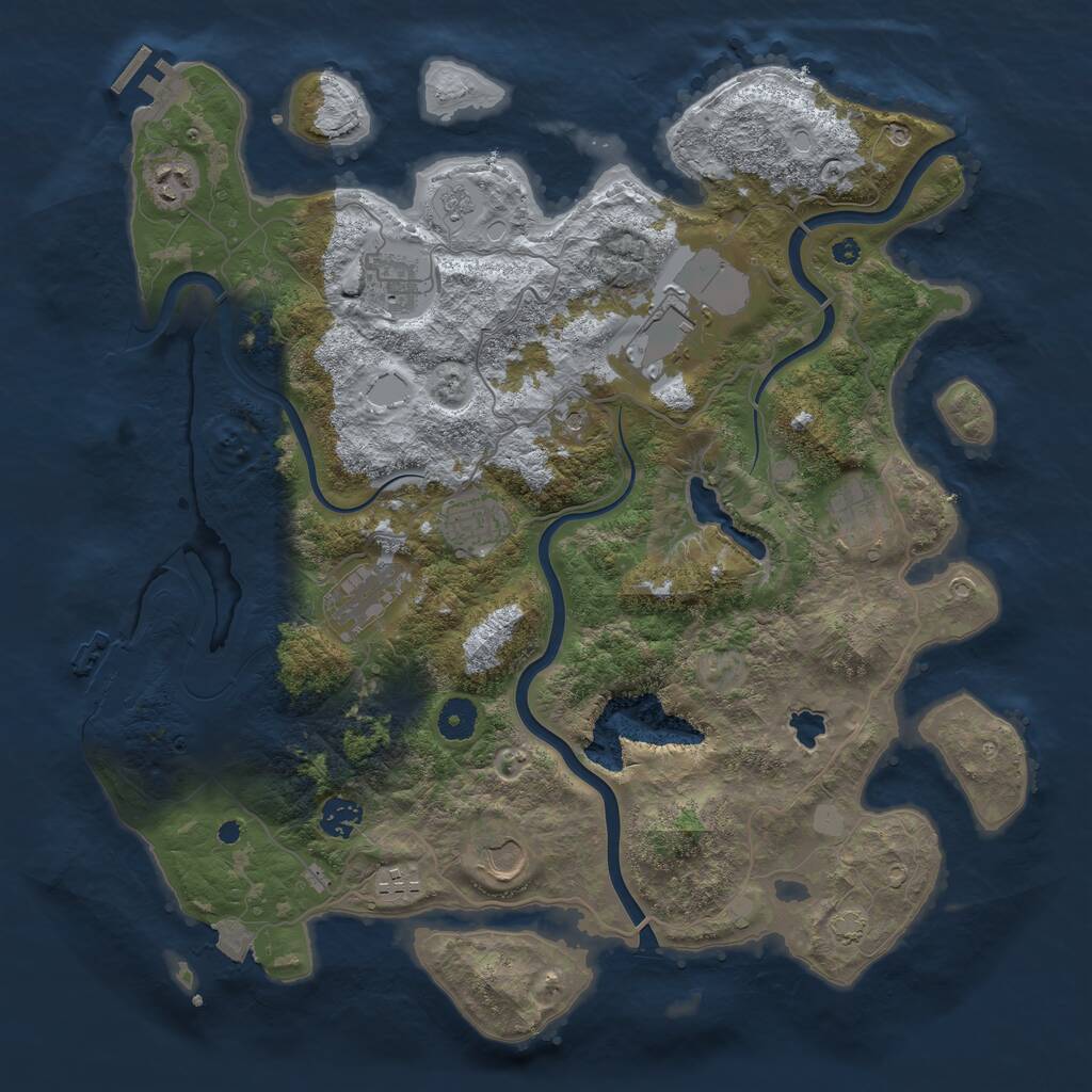 Rust Map: Procedural Map, Size: 4000, Seed: 244156498, 17 Monuments