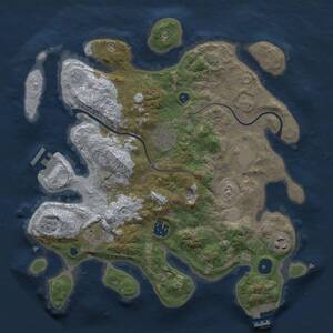 Thumbnail Rust Map: Procedural Map, Size: 3300, Seed: 1288558798, 12 Monuments