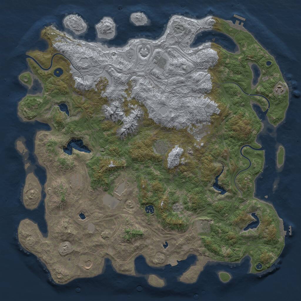 Rust Map: Procedural Map, Size: 5000, Seed: 1511089517, 17 Monuments