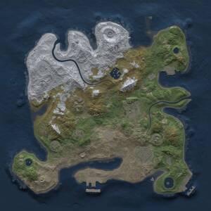 Thumbnail Rust Map: Procedural Map, Size: 3000, Seed: 591623, 10 Monuments