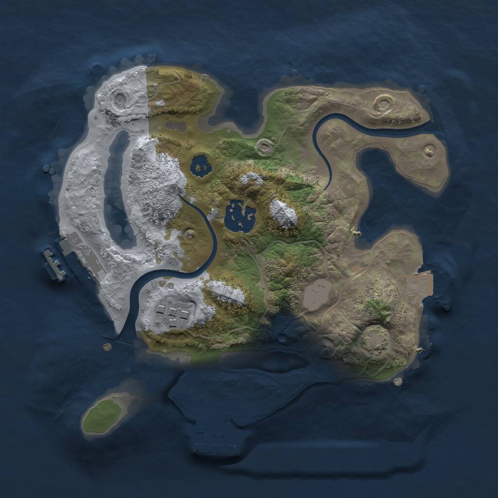 Rust Map: Procedural Map, Size: 2300, Seed: 373270064, 6 Monuments