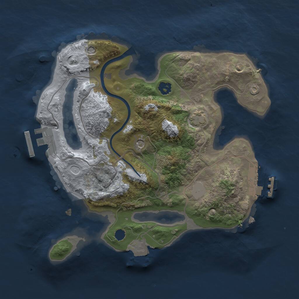 Rust Map: Procedural Map, Size: 2300, Seed: 373270064, 5 Monuments