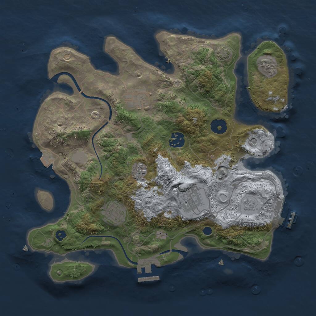 Rust Map: Procedural Map, Size: 3000, Seed: 809358304, 11 Monuments