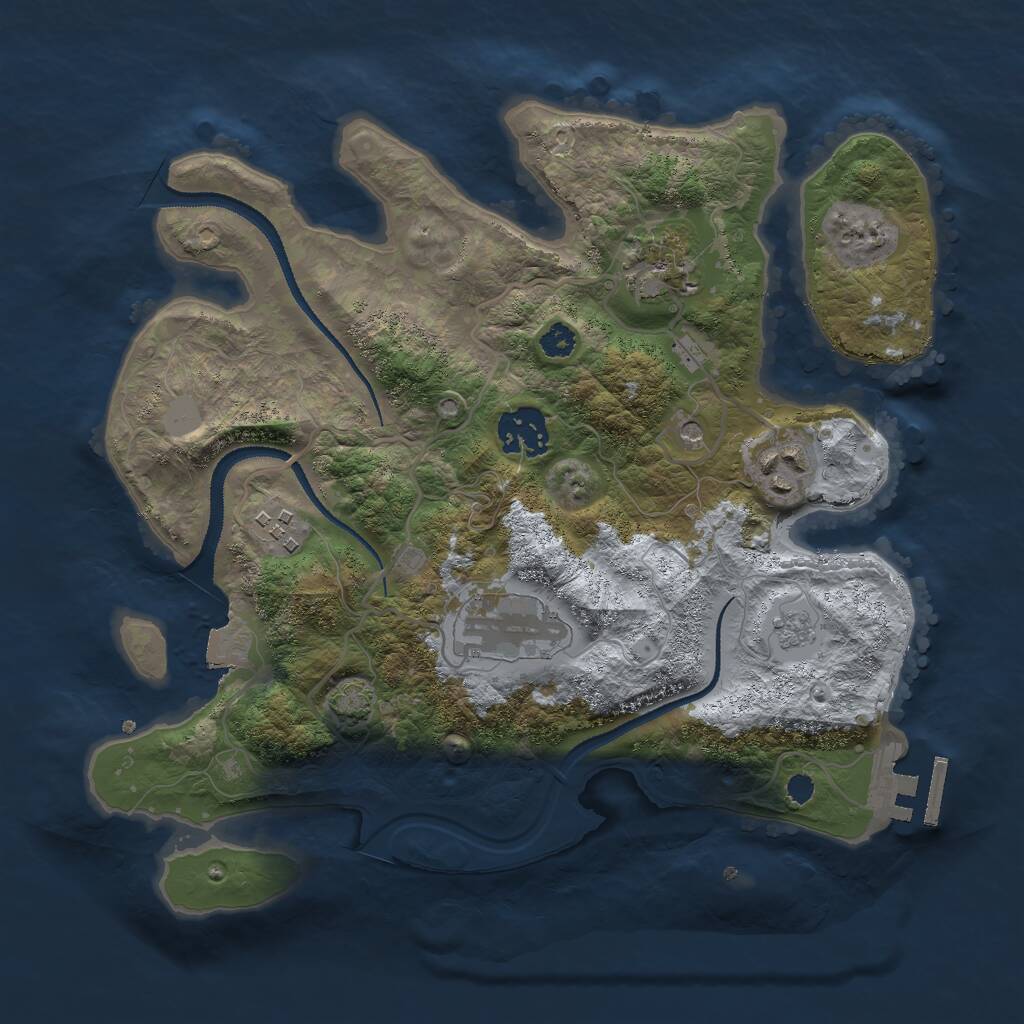 Rust Map: Procedural Map, Size: 3000, Seed: 809358304, 10 Monuments