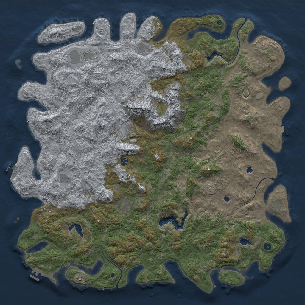 Rust Map: Procedural Map, Size: 6000, Seed: 6792105, 17 Monuments