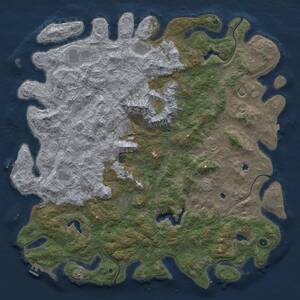 Thumbnail Rust Map: Procedural Map, Size: 6000, Seed: 6792105, 17 Monuments