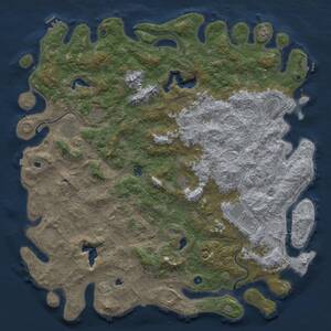 Thumbnail Rust Map: Procedural Map, Size: 6000, Seed: 63818944, 17 Monuments