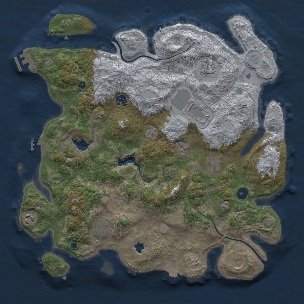 Rust Map: Procedural Map, Size: 4000, Seed: 83700690, 14 Monuments