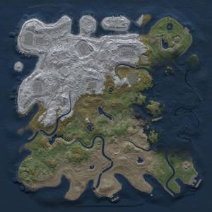 Thumbnail Rust Map: Procedural Map, Size: 4500, Seed: 46693, 17 Monuments