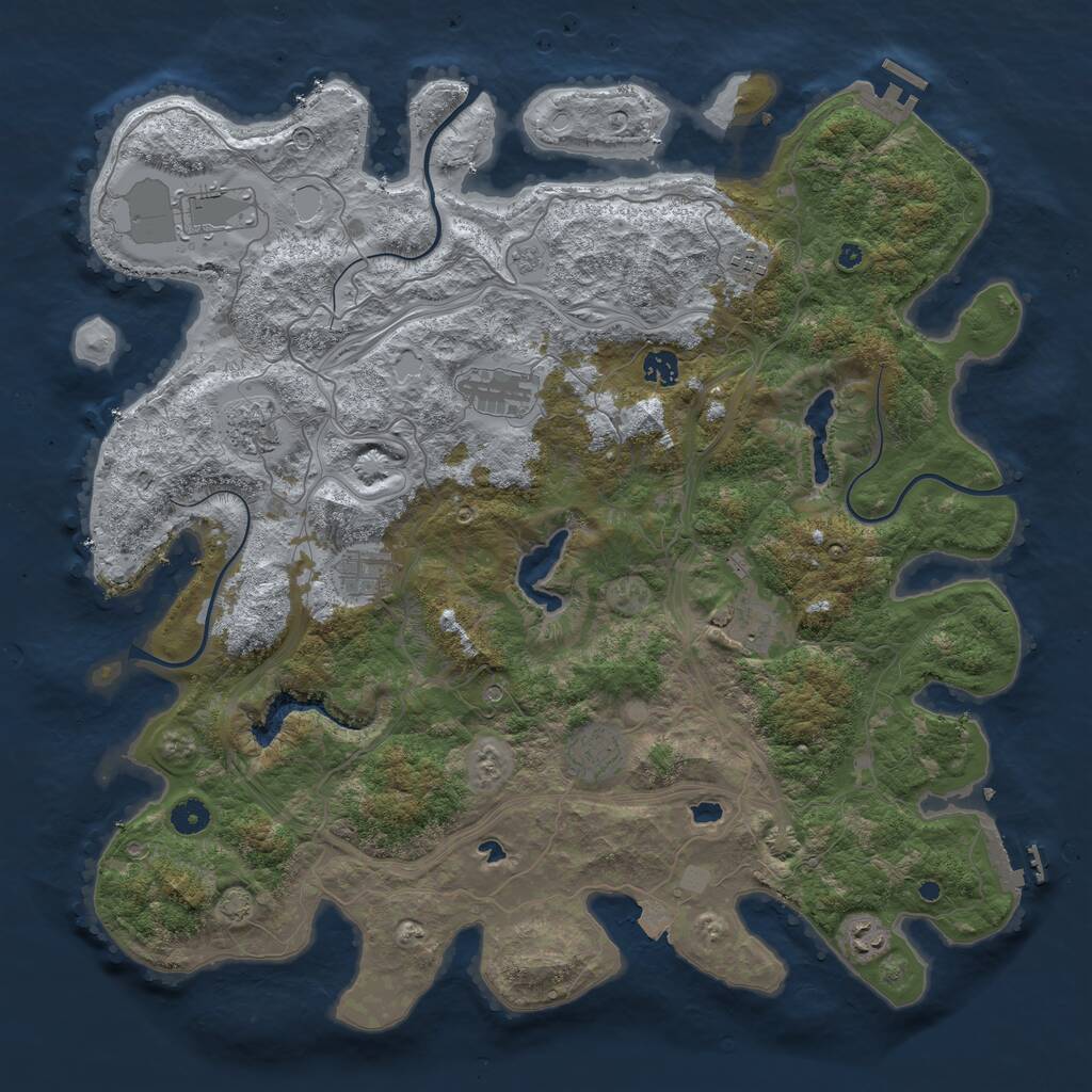 Rust Map: Procedural Map, Size: 4500, Seed: 46693, 15 Monuments