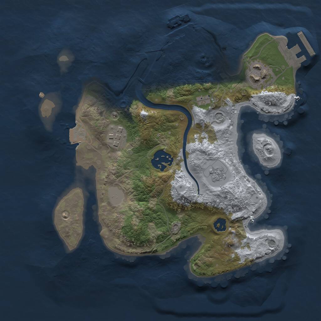 Rust Map: Procedural Map, Size: 2400, Seed: 39575890, 8 Monuments