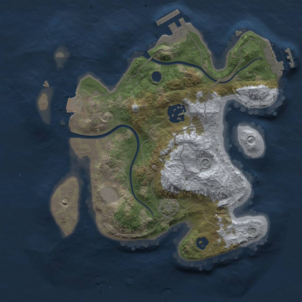 Rust Map: Procedural Map, Size: 2400, Seed: 39575890, 6 Monuments