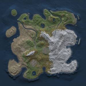 Thumbnail Rust Map: Procedural Map, Size: 3000, Seed: 1703715997, 8 Monuments