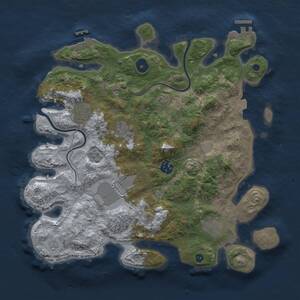 Thumbnail Rust Map: Procedural Map, Size: 3500, Seed: 621039675, 12 Monuments