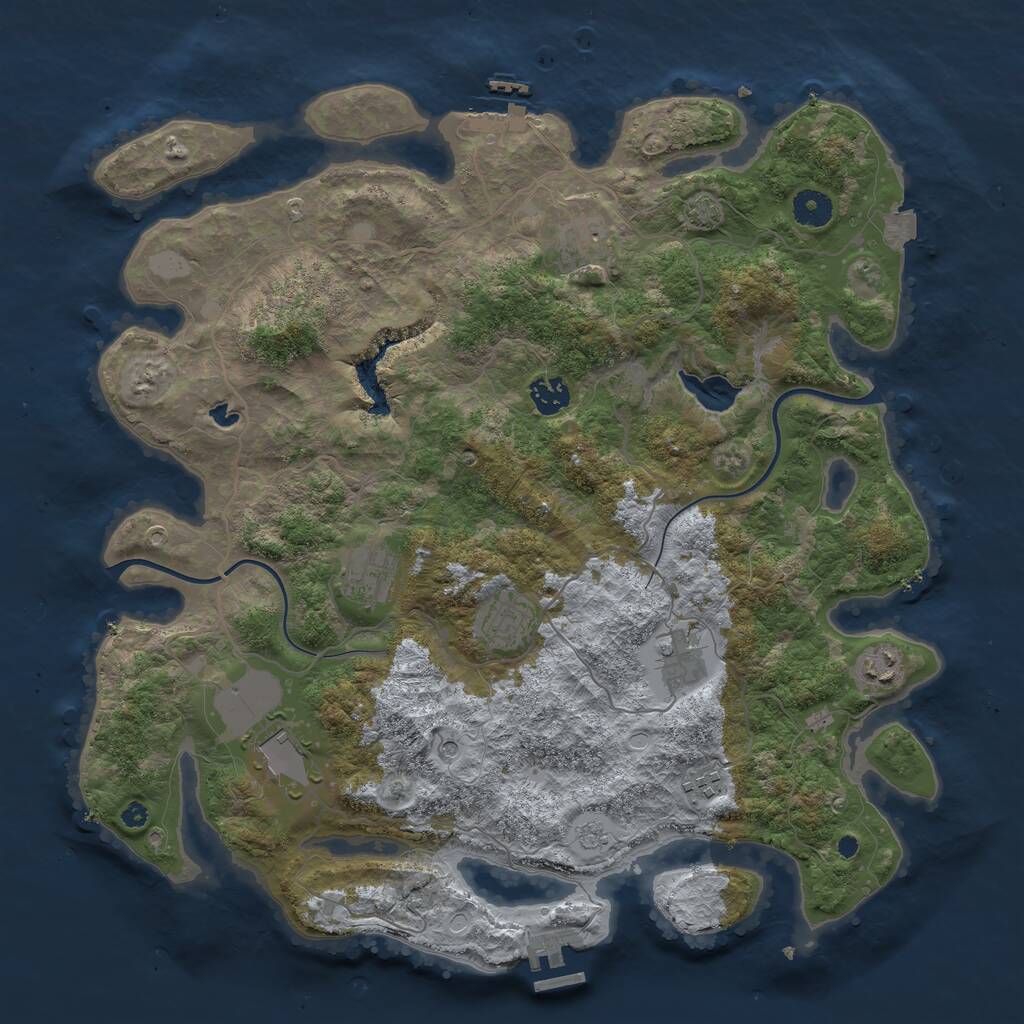 Rust Map: Procedural Map, Size: 4000, Seed: 434389, 14 Monuments