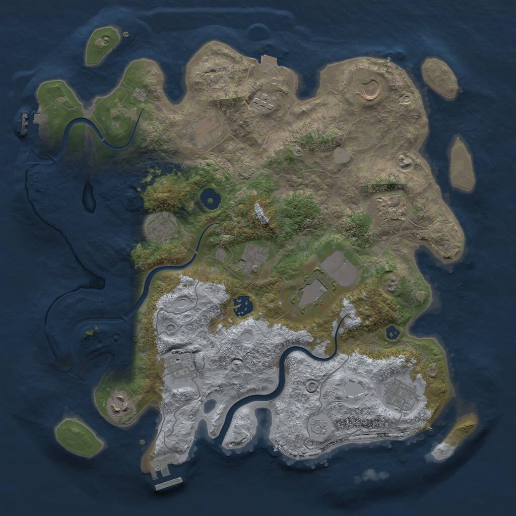 Rust Map: Procedural Map, Size: 3750, Seed: 978706778, 17 Monuments