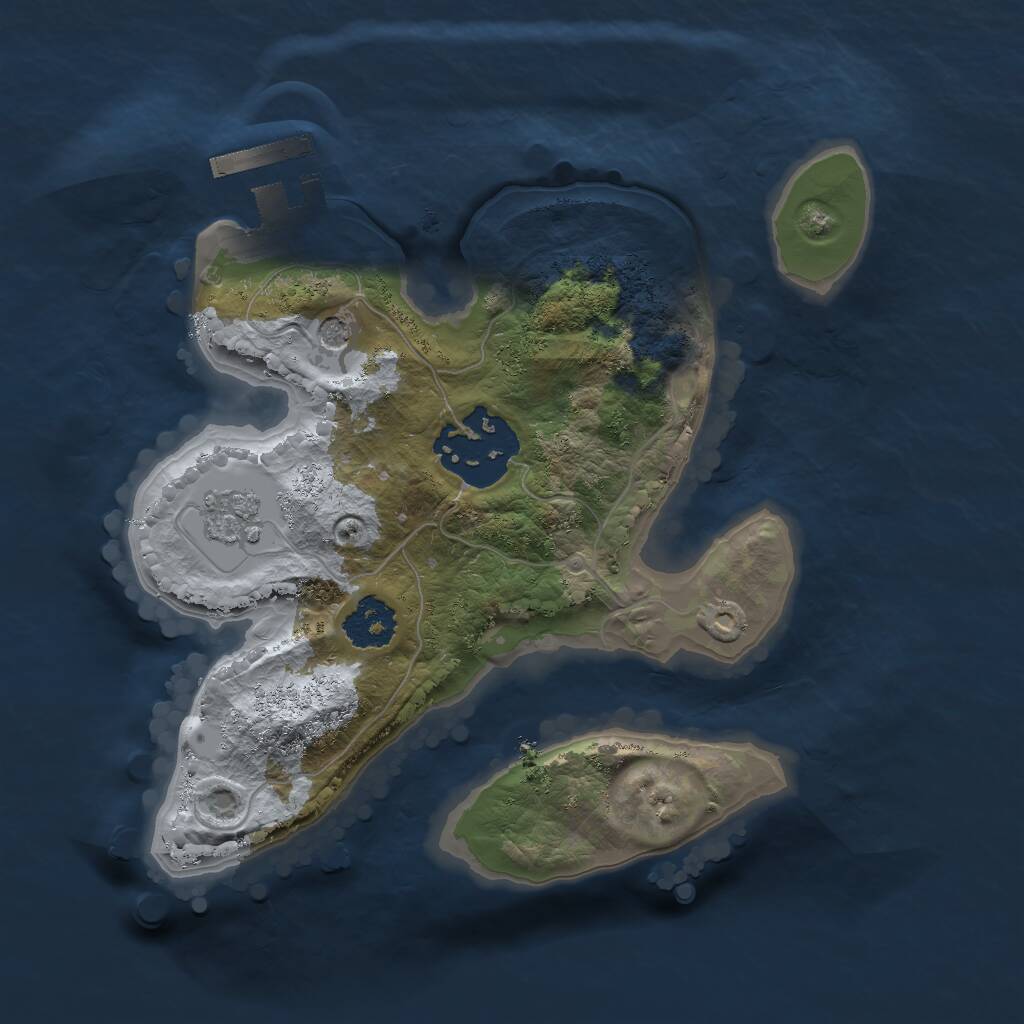 Rust Map: Procedural Map, Size: 2000, Seed: 1334512112, 5 Monuments